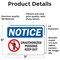 Signmission Unauthorized Persons Keep Out OSHA Notice Sign, Vinyl Decal, 7in W x 5in L, 2PK OS-2PACK-NS-D-57-L-16776 - alternate 2